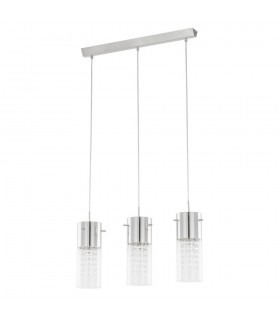 Hanging Pendant Chrome 3 Light  with Clear Shade, E14 - 2