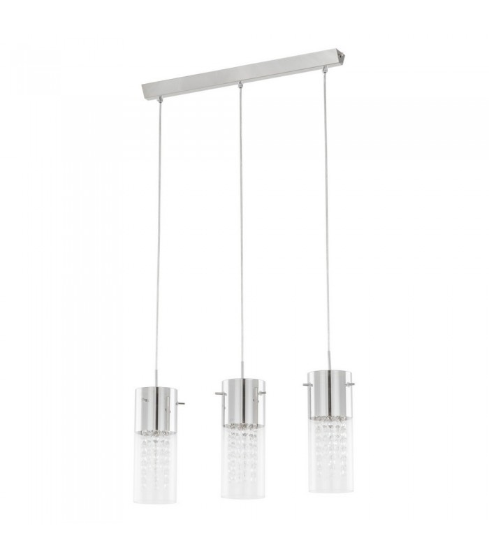 Hanging Pendant Chrome 3 Light  with Clear Shade, E14 - 2