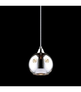 Hanging Pendant Chrome 1 Light  with Glass Shade, E14 - 1