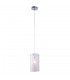 Modern Hanging Pendant Chrome 1 Light  with Fabric Shade, E27 - 1