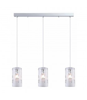 Modern Hanging Pendant Chrome 3 Light  with Matt Shade, E27 - 1