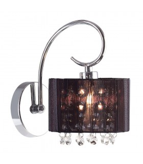Wall Lamp Black 1 Light  with Crystal Shade, E14 - 1