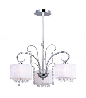 Hanging Pendant Fixed Chrome 3 Light  with Crystal Shade, E14 - 1