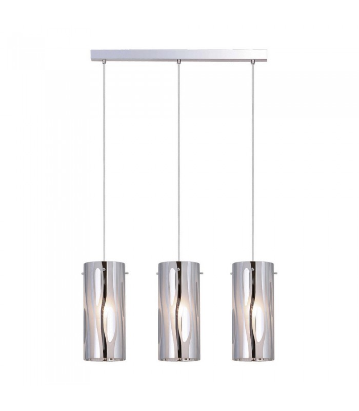 Modern Hanging Pendant Chrome 3 Light , E27 - 1