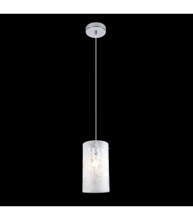 Modern Hanging Pendant Chrome 1 Light  with Matt Shade, E27 - 1