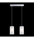 Modern Hanging Pendant Chrome 2 Light  with Matt Shade, E27 - 1
