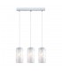 Modern Hanging Pendant Chrome 3 Light  with Matt Shade, E27 - 1