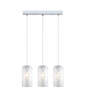 Modern Hanging Pendant Chrome 3 Light  with Matt Shade, E27 - 1