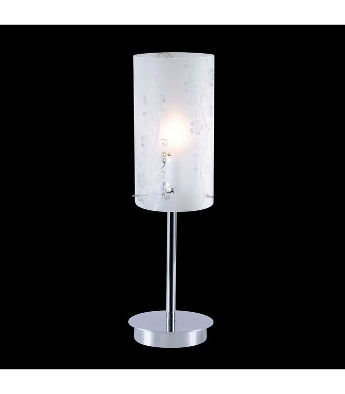 Modern Table Lamp Chrome 1 Light  with Matt Shade, E27 - 1