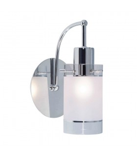 Modern Wall Lamp Chrome 1 Light  with Matt Shade, E27 - 1