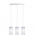 Modern Hanging Pendant Chrome 3 Light  with Matt Shade, E27 - 1