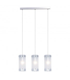 Modern Hanging Pendant Chrome 3 Light  with Matt Shade, E27 - 1