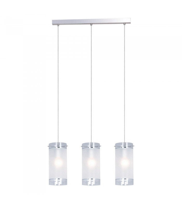 Modern Hanging Pendant Chrome 3 Light  with Matt Shade, E27 - 1