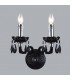 Classic Wall Lamp Black 2 Light , E14 - 2
