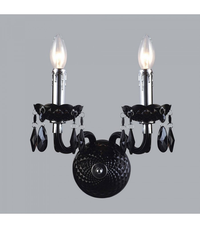 Classic Wall Lamp Black 2 Light , E14 - 2