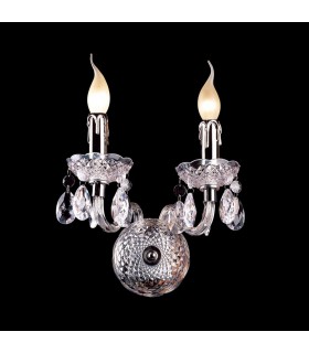 Classic Wall Lamp Chrome 2 Light  with Clear Shade, E14 - 2
