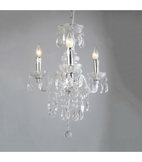Classic Chandeliers Chrome 3 Light  with Clear Shade, E14 - 1
