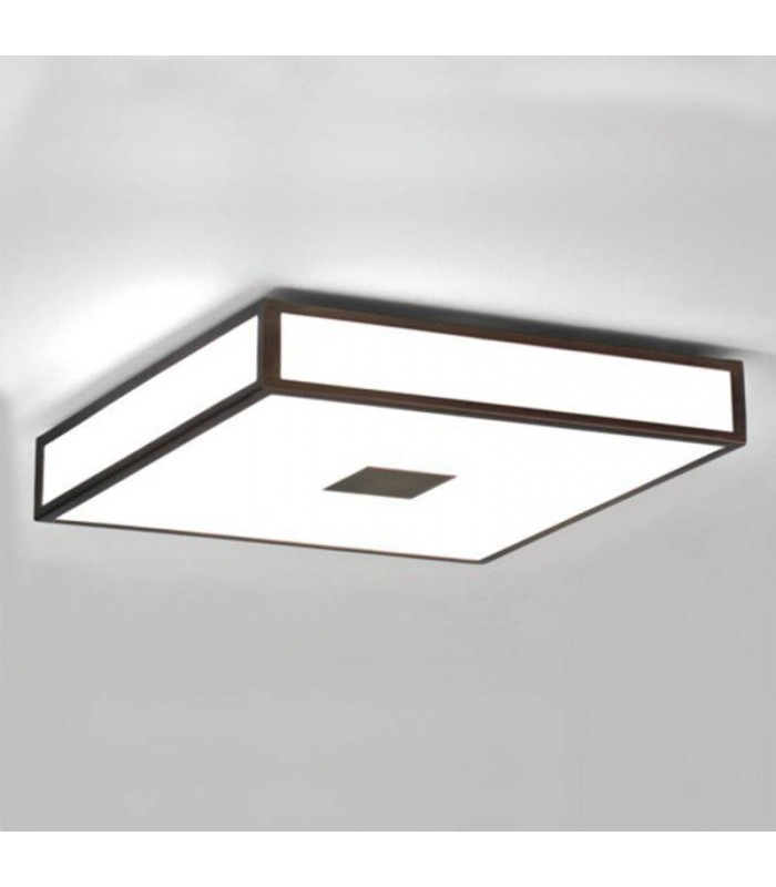 4 Light Bathroom Flush Ceiling Light Painted Bronze IP44, E27 - 1