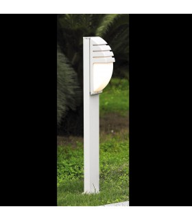 Modern Bollard Lamp White 1 Light  with Milk Shade, E27, IP44 - 1