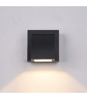 Modern LED Outdoor Wall Lamp Black, Warm White 3000K 120lm, IP54 - 1