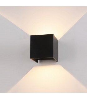 Modern LED Outdoor Wall Lamp Black, Warm White 3000K 300lm, IP44 - 1