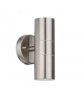 Modern Outdoor Wall Lamp Satin 2 Light  with Clear Shade, GU10, IP44 - 1