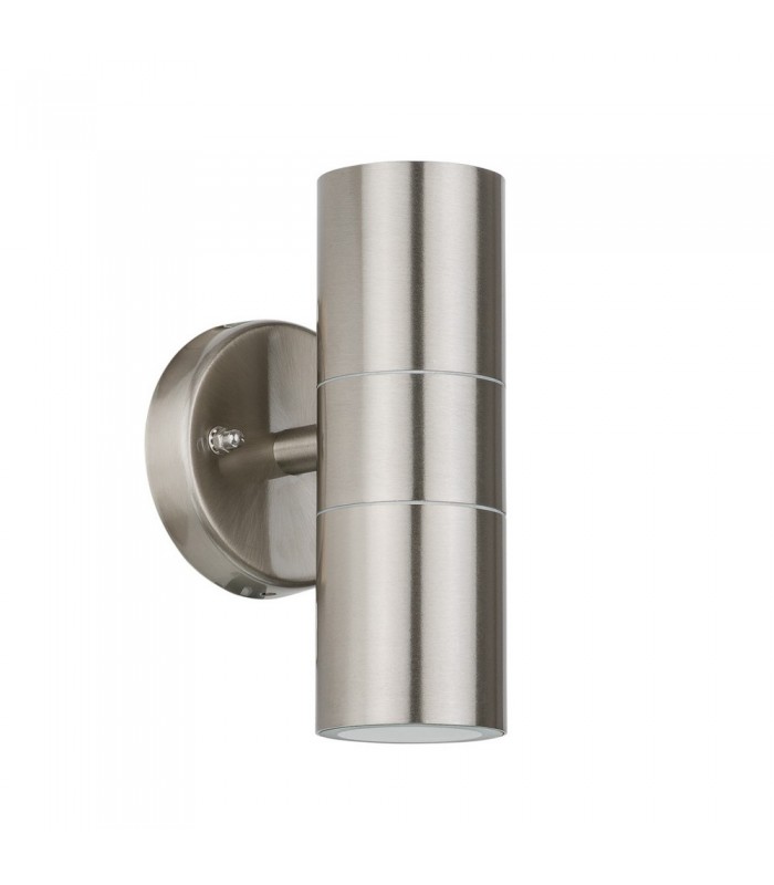 Modern Outdoor Wall Lamp Satin 2 Light  with Clear Shade, GU10, IP44 - 1