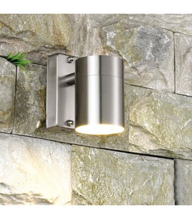 Modern Outdoor Wall Lamp Satin 1 Light  with Clear Shade, GU10, IP44 - 1