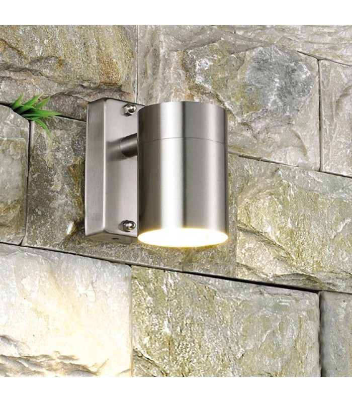 Modern Outdoor Wall Lamp Satin 1 Light  with Clear Shade, GU10, IP44 - 1