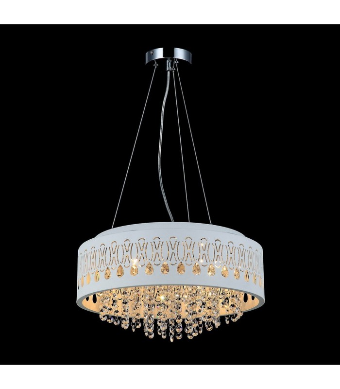 Modern Hanging Pendant Chrome 4 Light  with White, Clear Shade, G9 - 1
