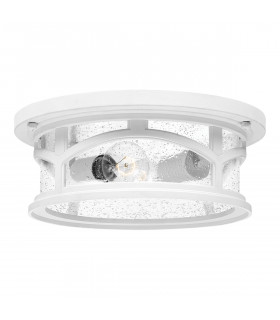 Outdoor 2 Light Flush Mount White IP44 E27