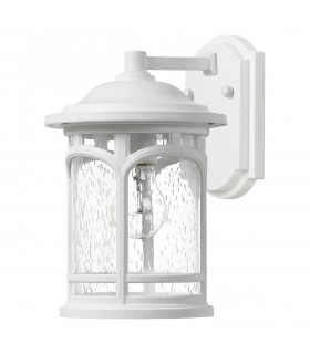 Outdoor Medium 1 Light Wall Lantern, White, IP44, E27 - 2