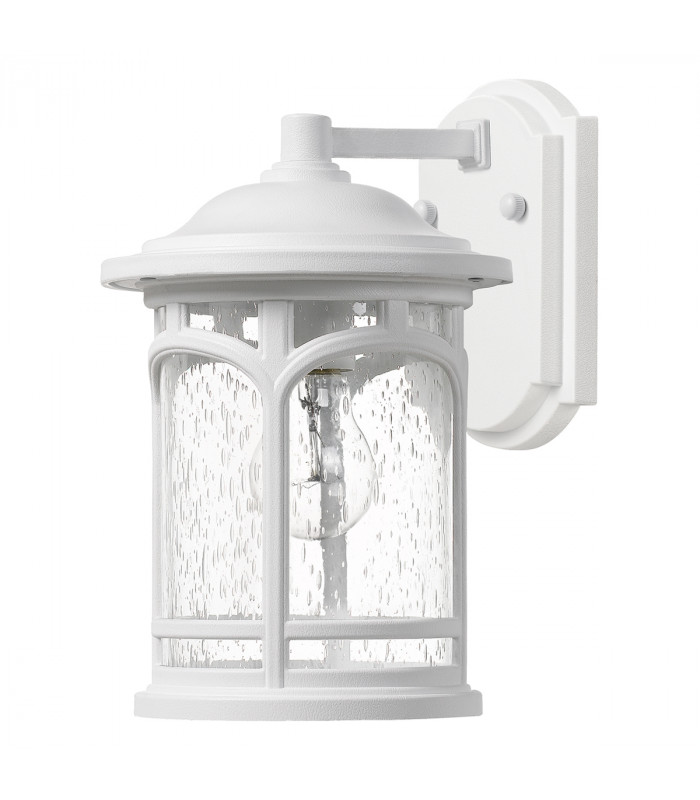Outdoor Medium 1 Light Wall Lantern, White, IP44, E27 - 2