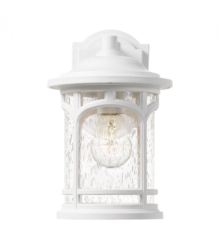 Outdoor Medium 1 Light Wall Lantern, White, IP44, E27 - 3
