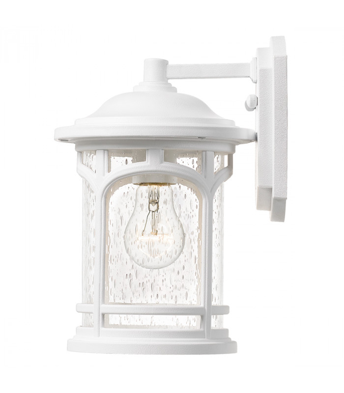 Outdoor Medium 1 Light Wall Lantern, White, IP44, E27 - 4