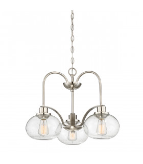 3 Light Chandelier Brushed Nickel E27