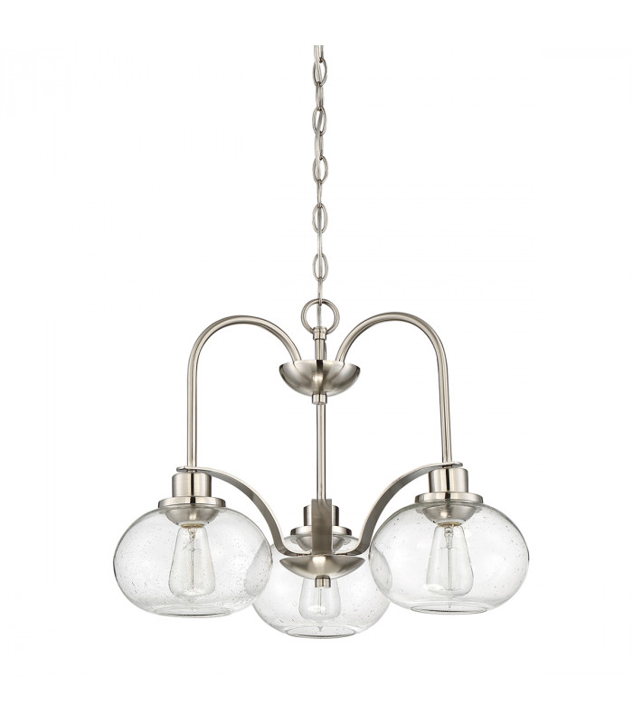 3 Light Chandelier, Brushed Nickel, E27 - 2