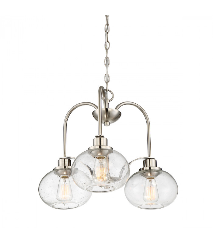 3 Light Chandelier, Brushed Nickel, E27 - 4