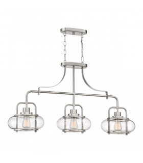 3 Light Island Pendant Brushed Nickel E27