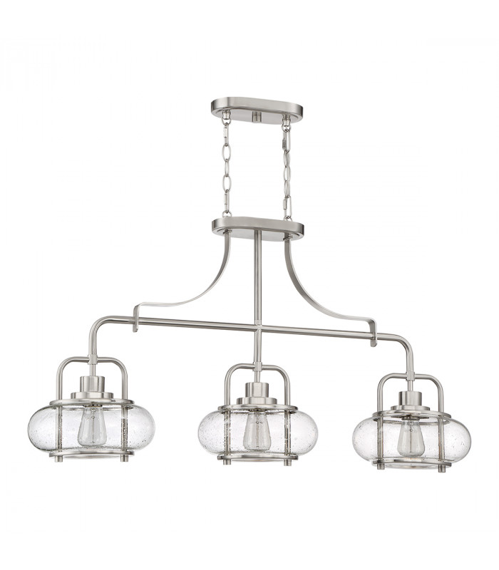 3 Light Island Pendant, Brushed Nickel, E27 - 2