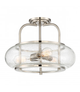 3 Light Semi-Flush Mount Brushed Nickel E27