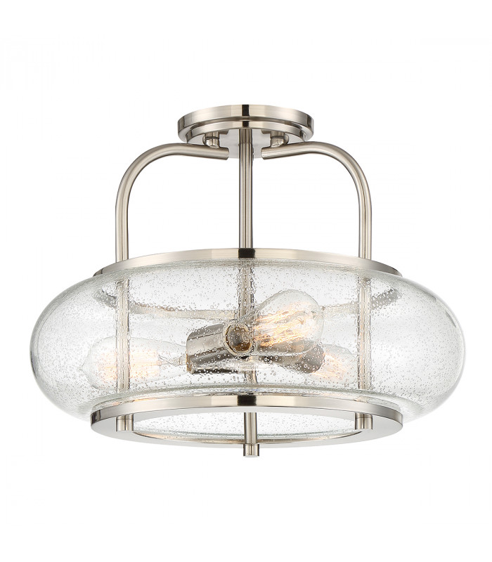 3 Light Semi-Flush Mount Brushed Nickel E27