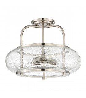 3 Light Semi-Flush Mount, Brushed Nickel, E27 - 2