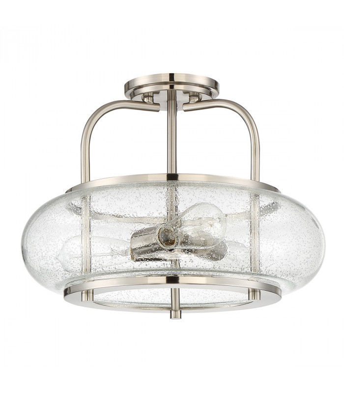 3 Light Semi-Flush Mount, Brushed Nickel, E27 - 2