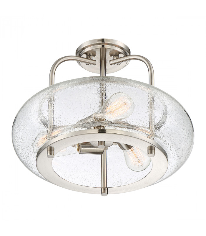 3 Light Semi-Flush Mount, Brushed Nickel, E27 - 3