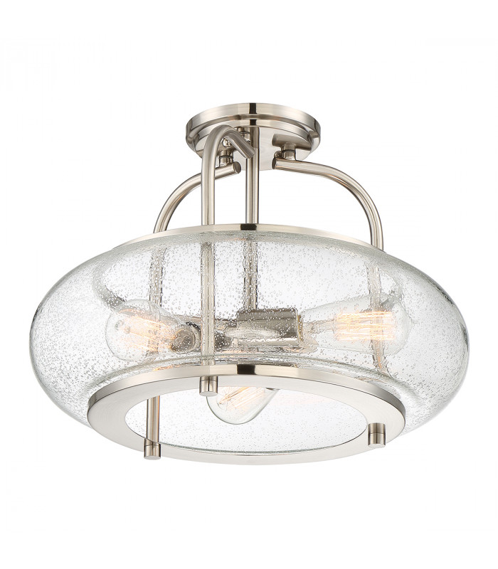 3 Light Semi-Flush Mount, Brushed Nickel, E27 - 4