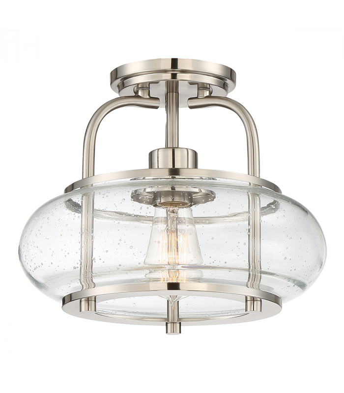 1 Light Semi-Flush Mount Brushed Nickel E27