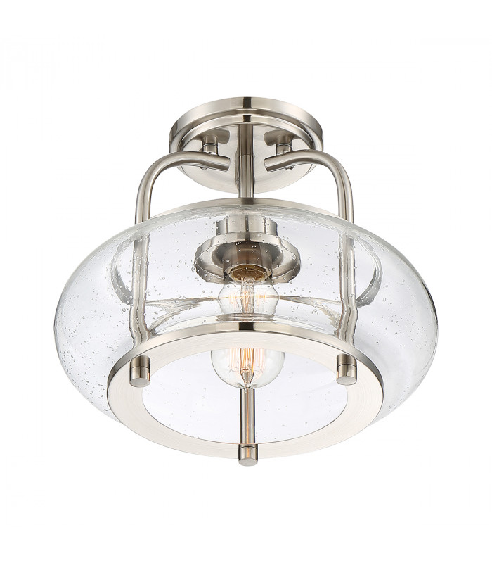 1 Light Semi-Flush Mount, Brushed Nickel, E27 - 3