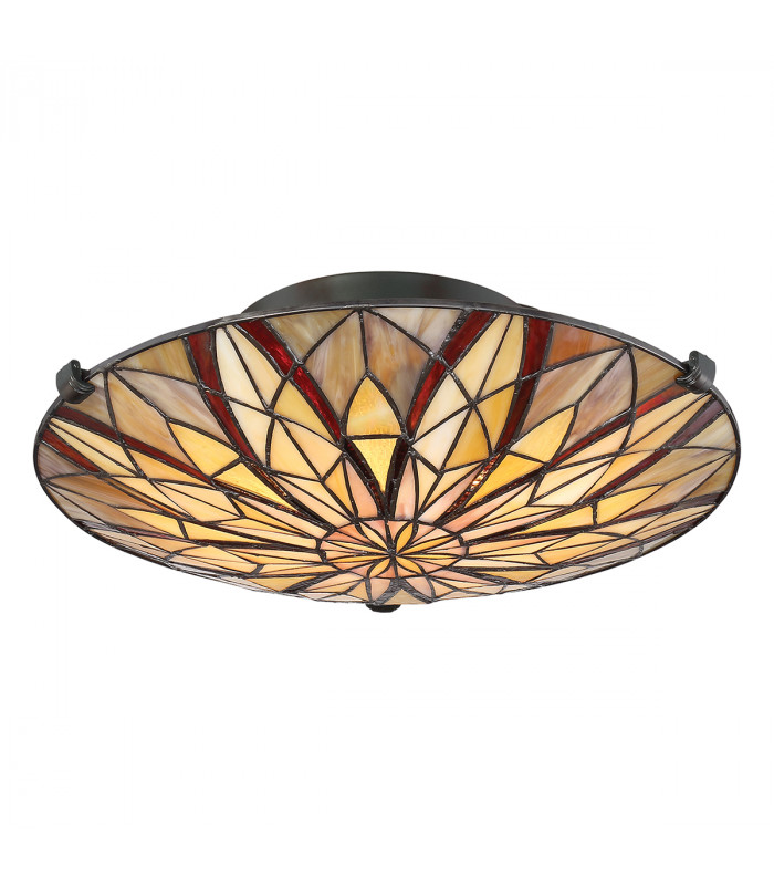 Tiffany Semi-Flush, Valiant Bronze, E27 - 3