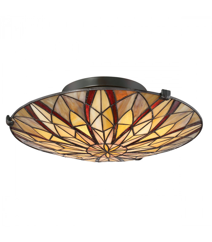 Tiffany Semi-Flush, Valiant Bronze, E27 - 4